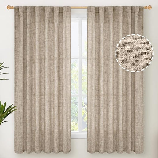 YoungsTex Dark Oatmeal Curtains 63 Inches Long by YoungsTex