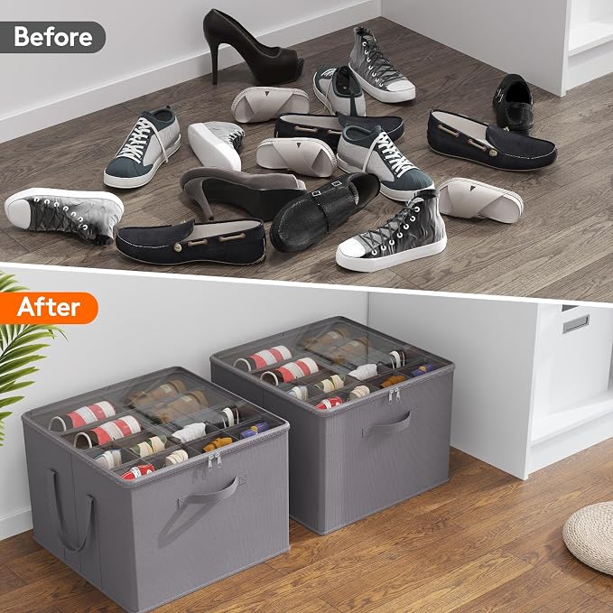 Lifewit Shoe Storage Organizer for Closet Fits 12-16 Pairs, Fabric Large Shoe - Image 7
