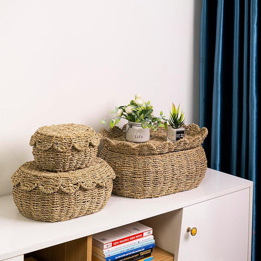 KOLWOVEN Set of 3 Wicker Storage Baskets - Image 2