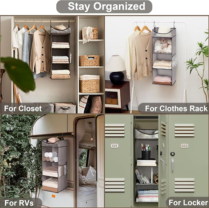 StorageWorks Hanging Closet Organizer, 3-Shelf Shelves - Image 5