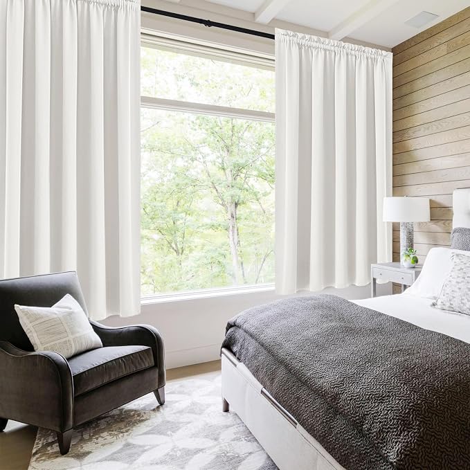 DWCN Short Ivory Blackout Curtains - Image 2