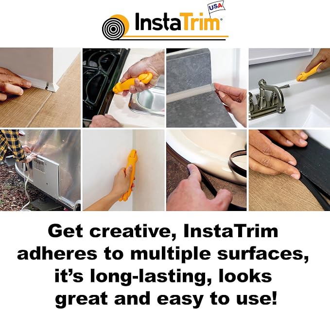 InstaTrim White New & Improved Caulk Trim, 3/4" by 10 ft, Waterproof - Image 9