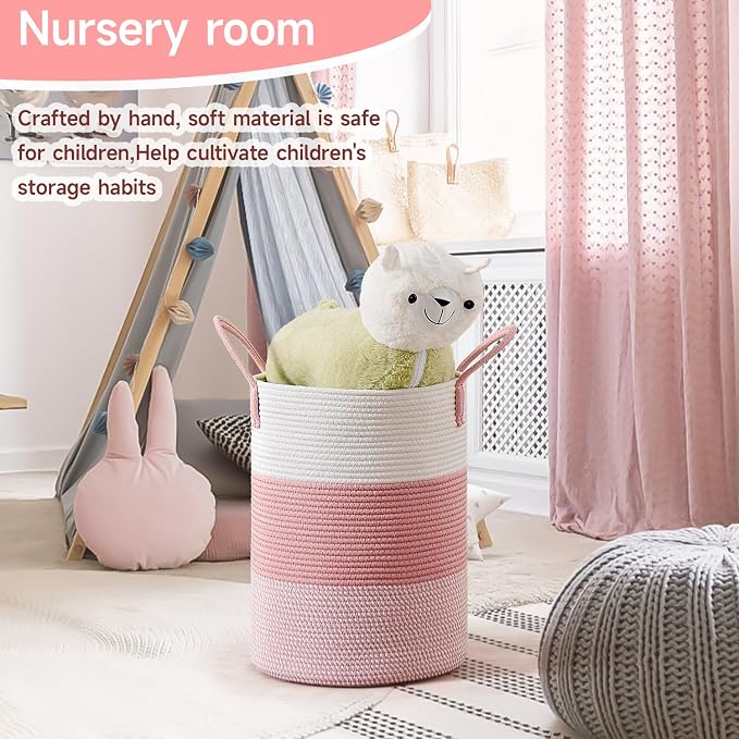 CLHMILY&Z 60L Laundry Basket Round Storage Rope Basket - Image 3