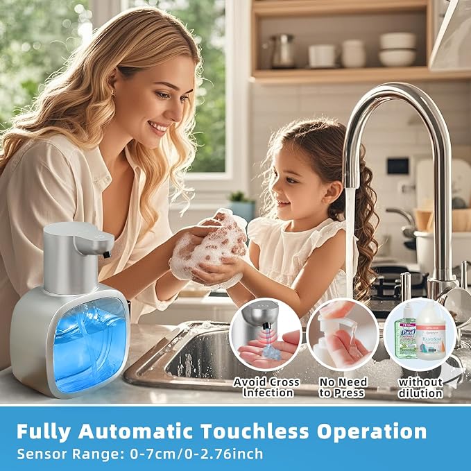 Automatic Liquid Soap Dispenser, 17oz/500ml Touchless Rechargeable - Image 3