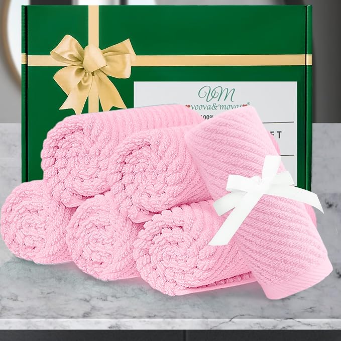 VOOVA & MOVAS Towels for Face, Luxury Hand Towels Set of 6, Fluffy Facial - Image 5