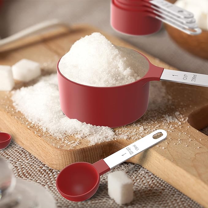 TILUCK Measuring Cups & Spoons Set, Stackable Cups and Spoons, Nesting Measure - Image 6