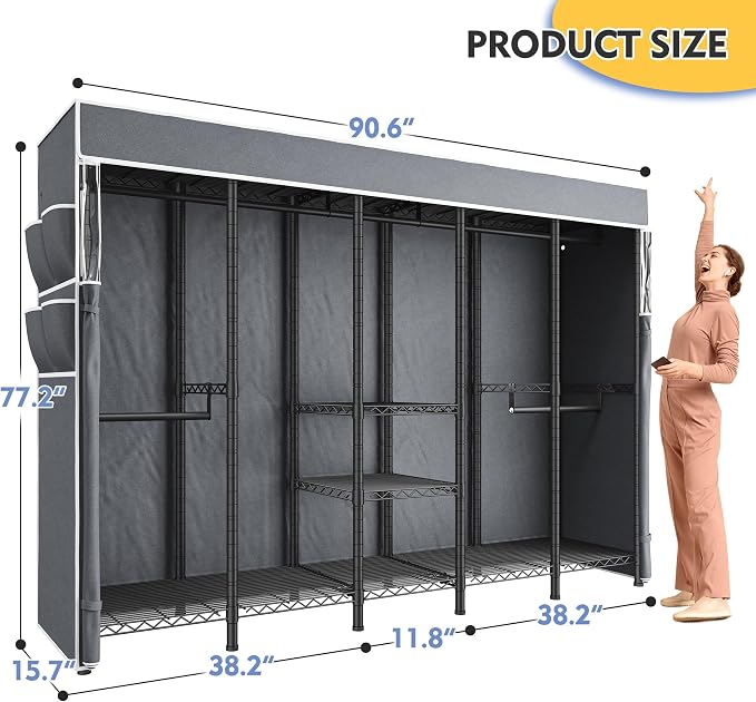 Raybee 90.6" W Clothes Rack - Image 9