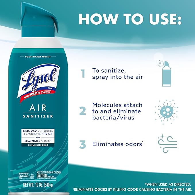 Lysol Air Sanitizer Spray with Odor Eliminator - Image 6
