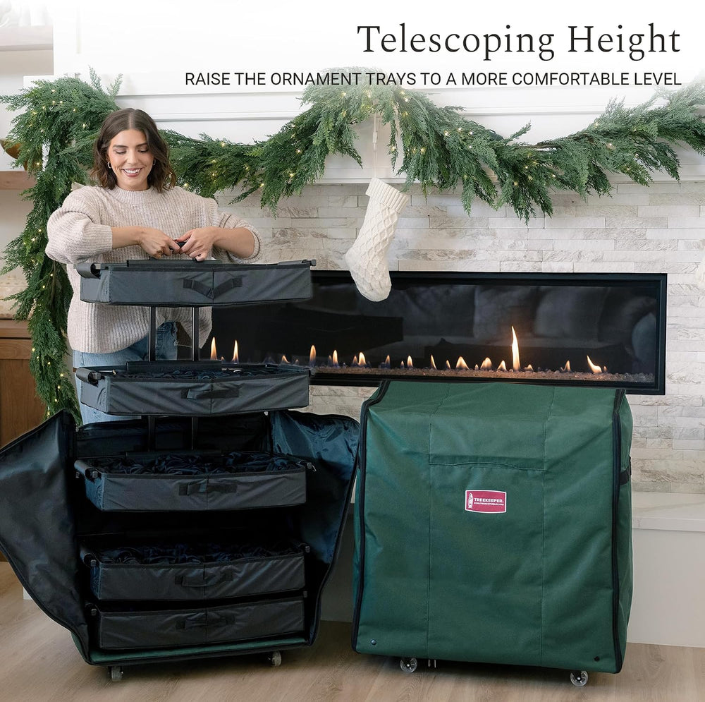 [TreeKeeper Telescoping Christmas Ornament Storage Box with Dividers] - Adjus...
