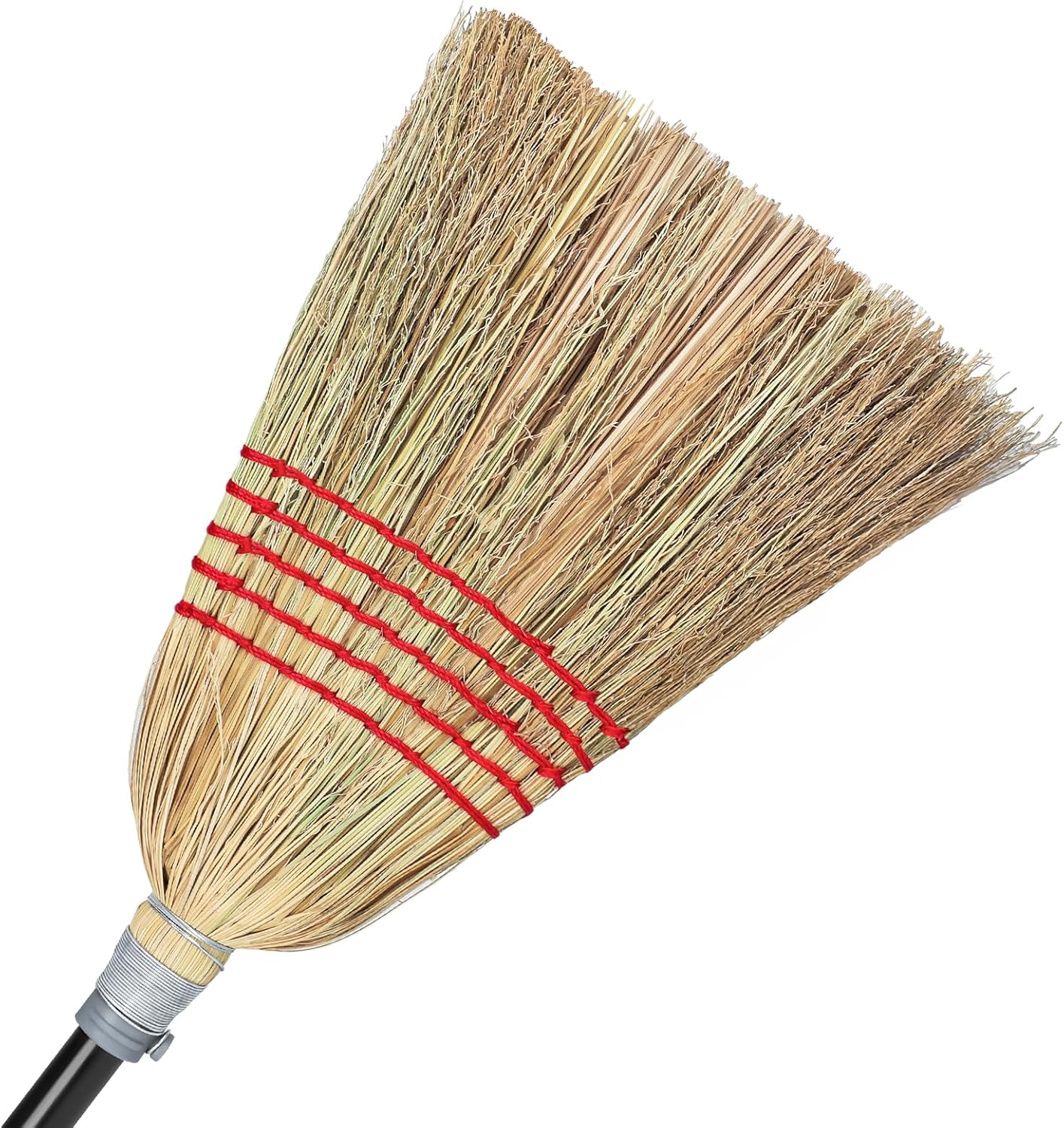 Corn Broom Outdoor, Household Indoor and Outdoor Broom Suitable for Sweeping Gravel, Fallen Leaves and Sand on Yard, Garage, Lawn, Stone Path and Concrete Floor