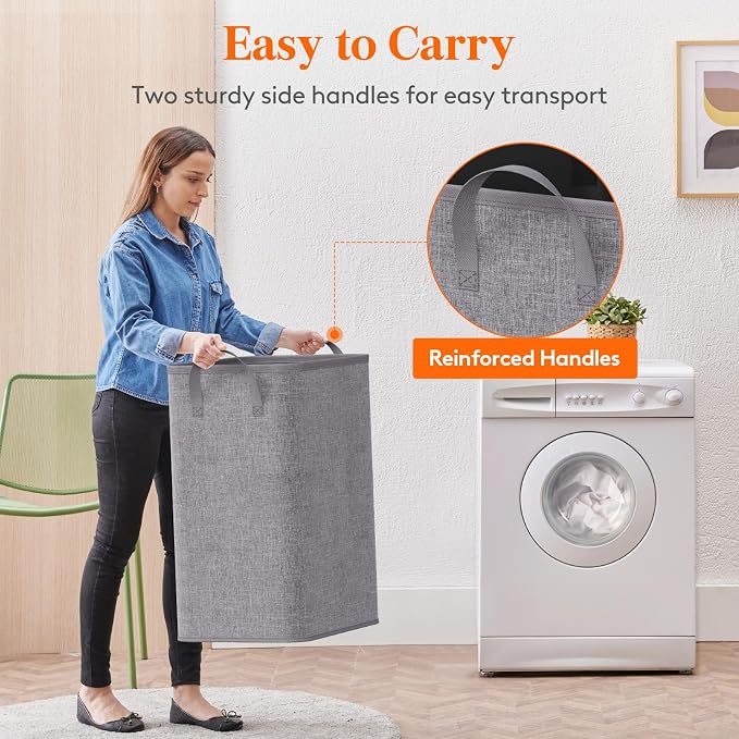 Lifewit 80L Large Tall Laundry Hamper, Collapsible Laundry Basket - Image 5