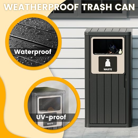 22 Gallon Outdoor Trash Can Waterproof Resin Garbage Can - Image 5
