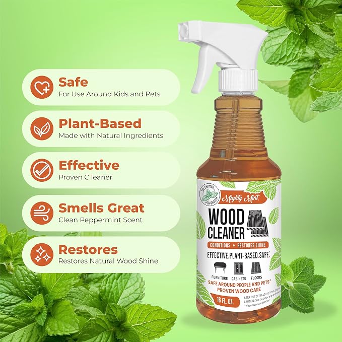 Mighty Mint Wood Cleaner and Conditioner, Spray Cleans and Renews Wood - Image 6