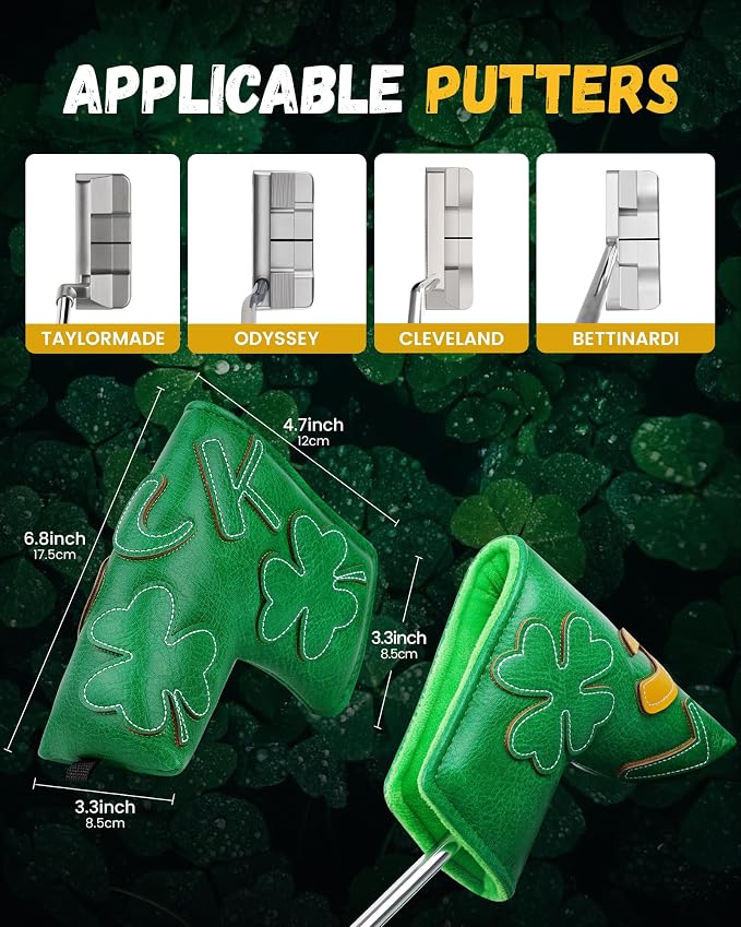 Golf Headcovers Golf Club Head Covers Four Leaf Clover Good Luck Charm - Image 6