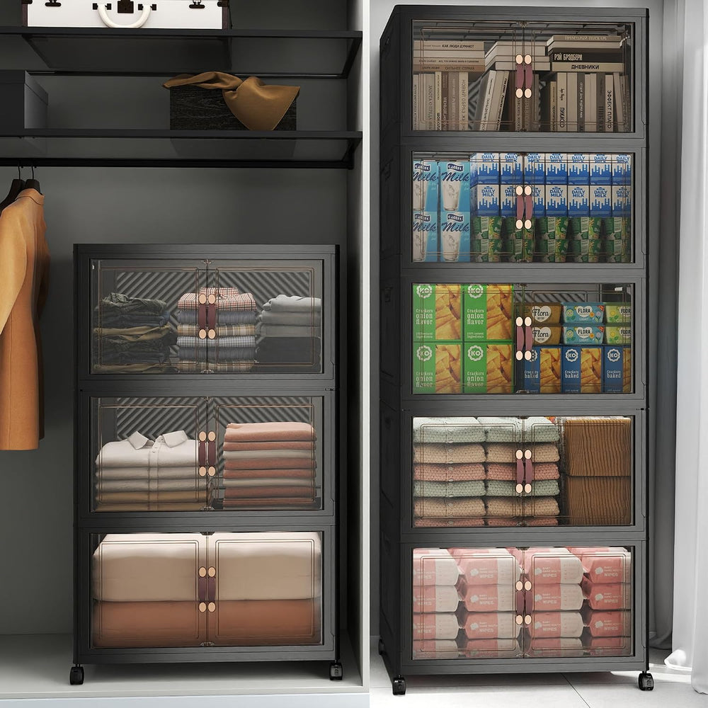 UAMFURI Stackable Storage Bins with Lids, 960QT Lockable Storage Cabinet