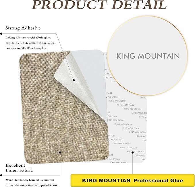 Coarse Linen Repair Patches, Self-Adhesive Linen Fabric Patches, 8X11 inch - Image 2