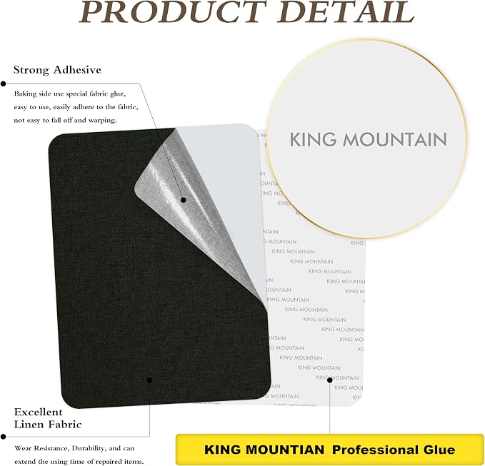 KING MOUNTAIN Fine Linen Repair Patches, Self-Adhesive Fabric, 8X11 Inch 2 PCS - Image 2