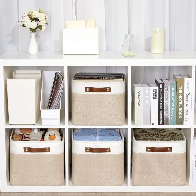 DULLEMELO Fabric Storage Bins for Laundry, Foldable Storage Baskets for Shelves - Image 6