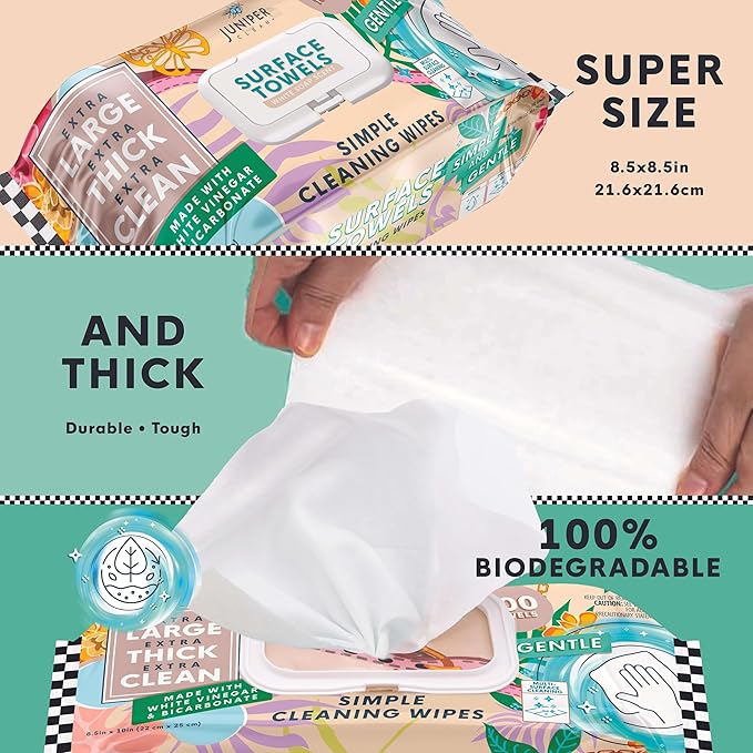 Single Surface Cleaning Wipes, Thick & Large Dispose, All-Purpose Cleaner - Image 3