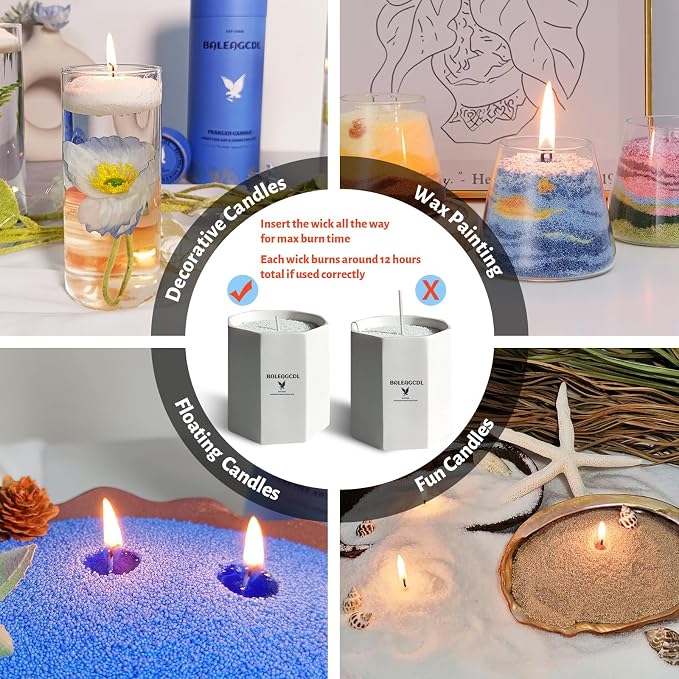 Salvia Scented Blue Pearled Candle 18oz Luxury Sand Candle Granulated Wax - Image 4