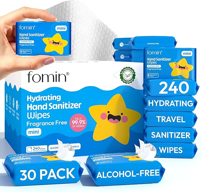 Fomin Mini Hand Sanitizer Wipes 30 Pack by FOMIN