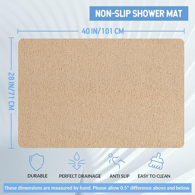 Non-Slip Bathtub Mat, Anti Slip Shower Mat, Fast Drying Bathtub Mats, Foot - Image 2
