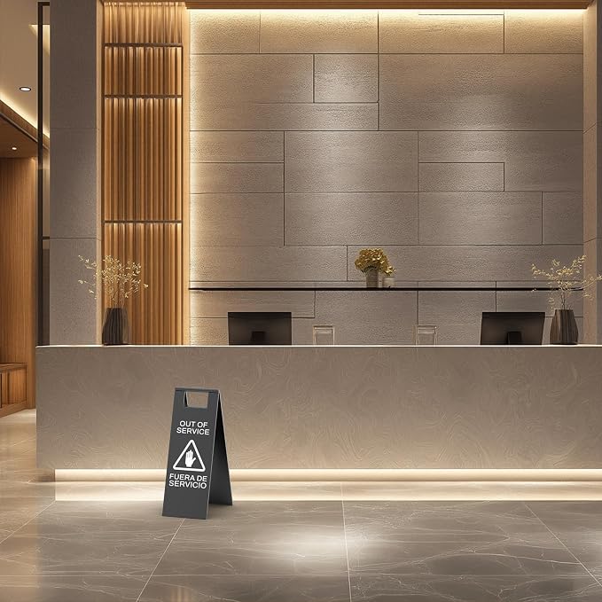 Stainless Steel Out of Service Sign Portable Foldable Sign 2-Pack - Image 3