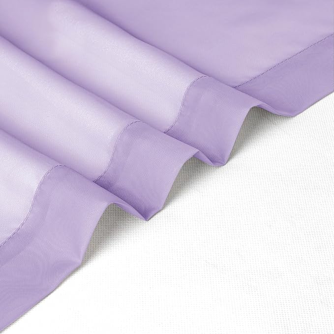 Chyhomenyc Sheer Lilac Curtains 90 inches Long 2 Panels, Light Filtering Soft - Image 6