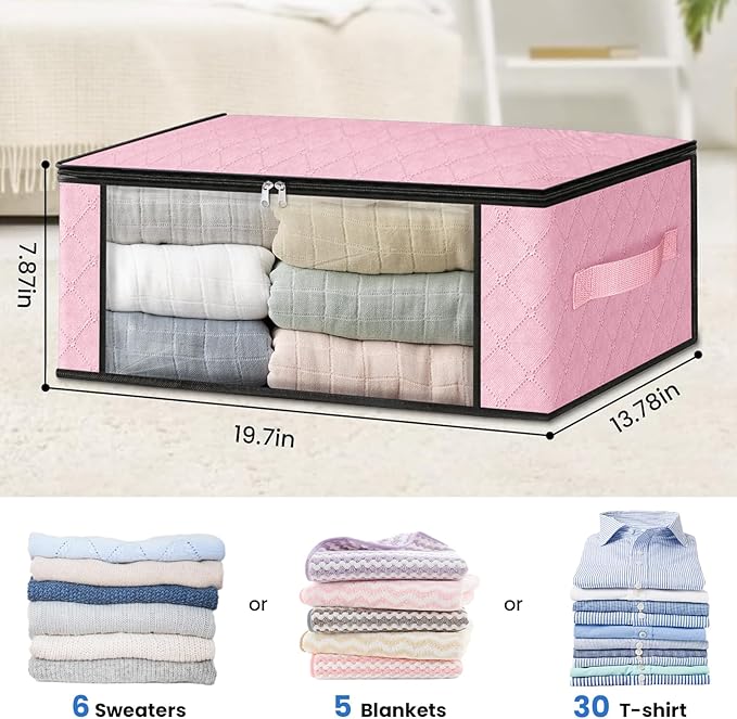 HomeHacks Storage 8-Pack Clothes Organizer Storage Bags Foldable Storage Box - Image 2