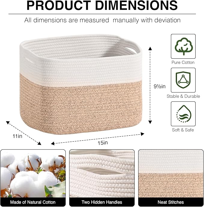 Woven Cotton Rope Storage Basket - Image 2