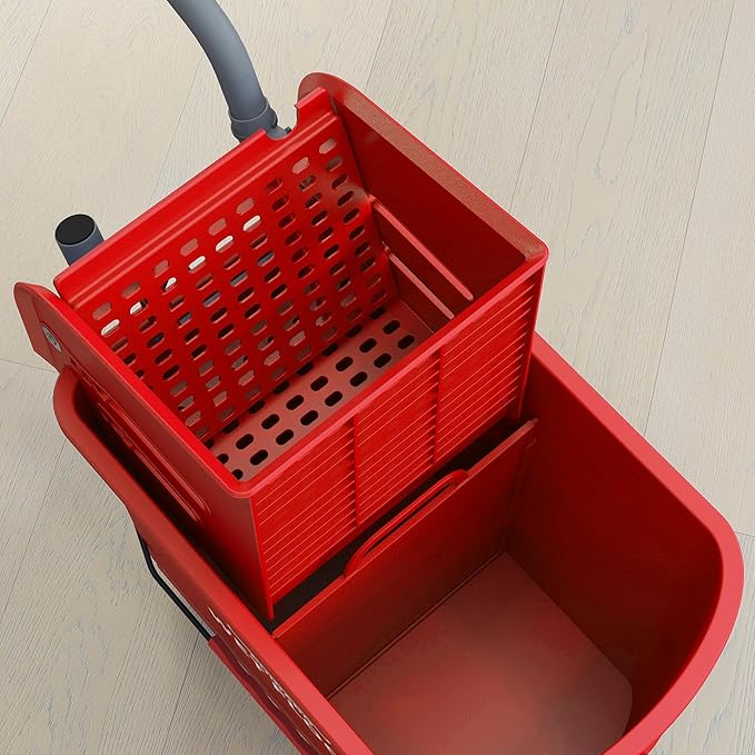 HOMCOM Compact Mop Bucket with Wringer on Wheels - Image 9
