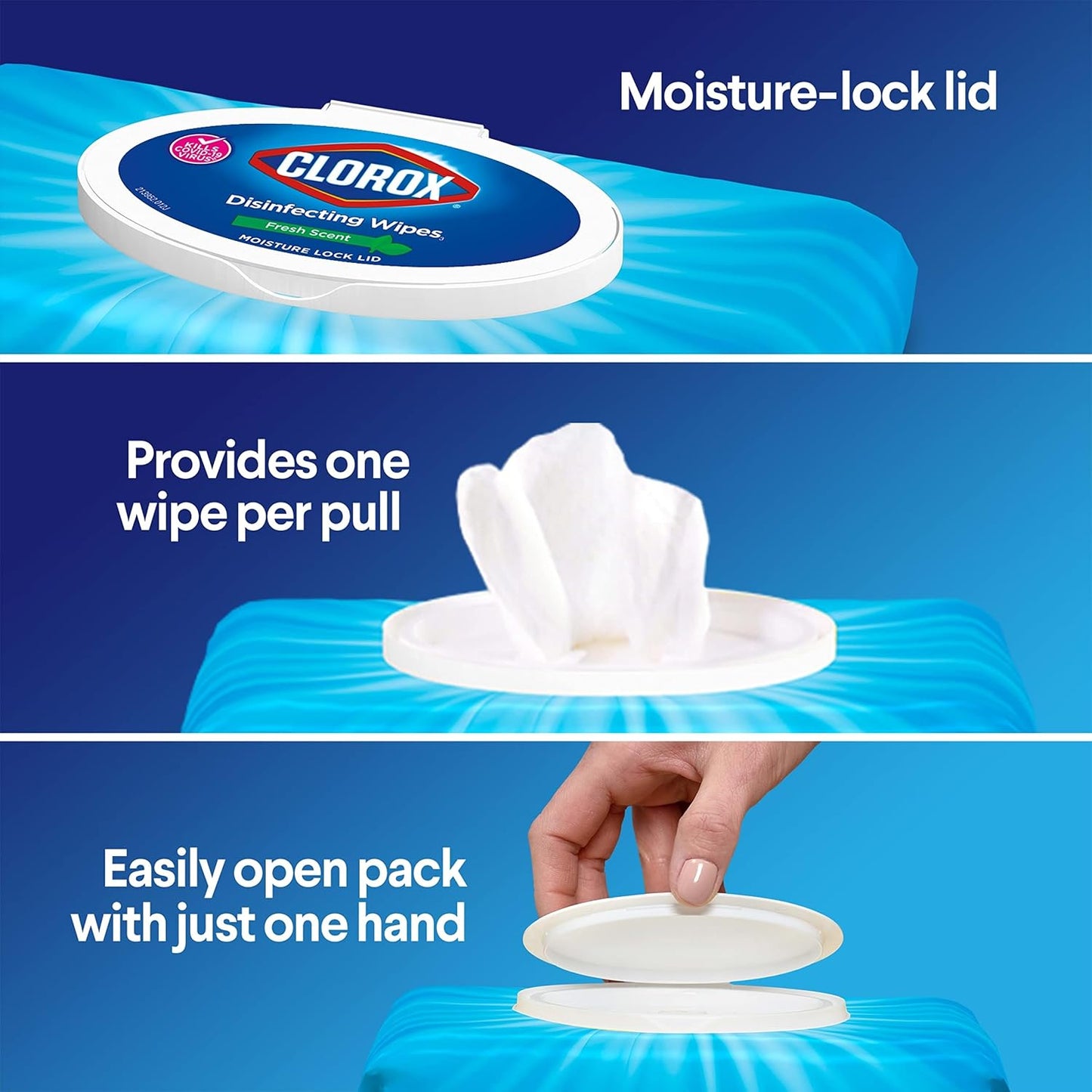 Clorox Disinfecting Wipes, Bleach Free Cleaning Wipes, Household Essentials, Dorm Room Essentials, 75 Wipes, Pack Of 3, Fresh Scent (Package May Vary)