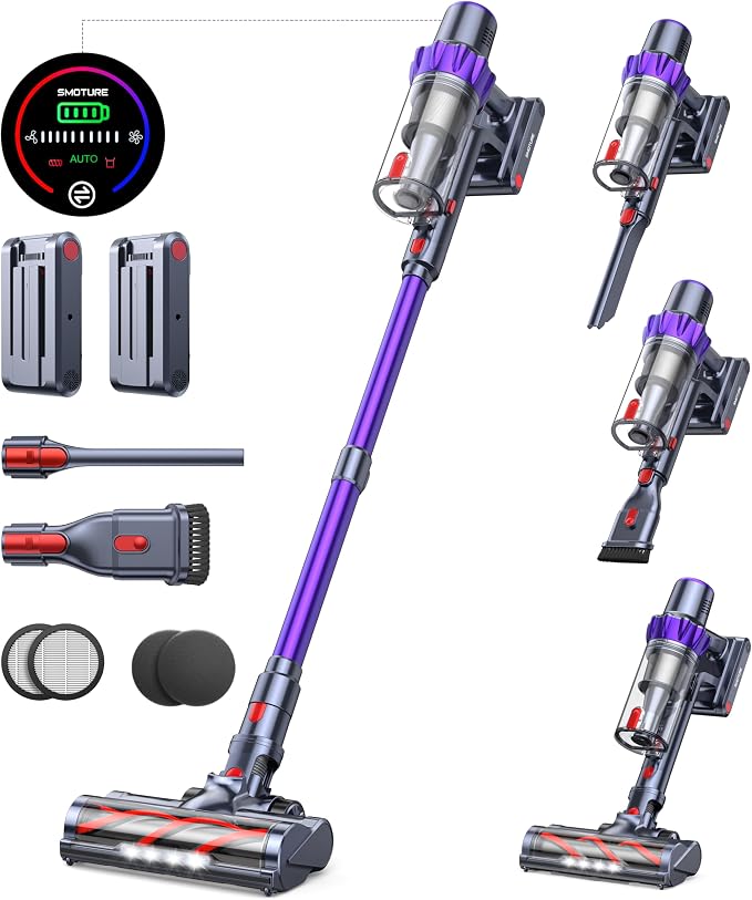 Cordless Vacuum Cleaner, 2 Batteries 110 Mins Runtime Vacuum Cleaners by CORDLESSVACUUMCLEANER