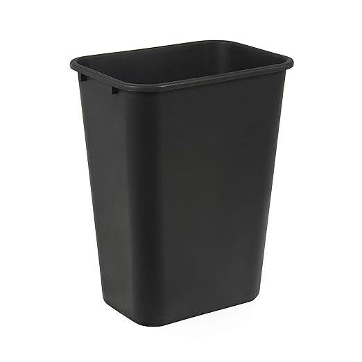 Amazon Basics Trash Can, Rectangular Commercial Office Wastebasket, 10 Gallon by AmazonBasics