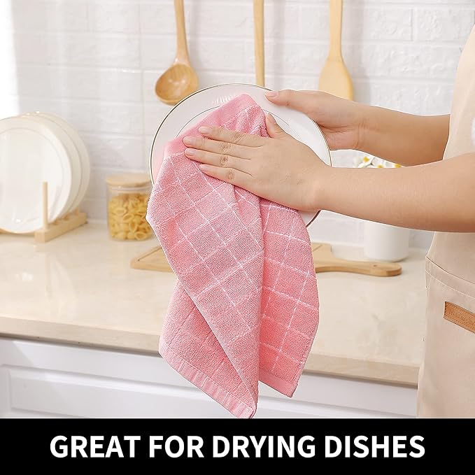 Homaxy 100% Cotton Terry Kitchen Dish Cloths, Ultra Soft and Absorbent Dish - Image 4