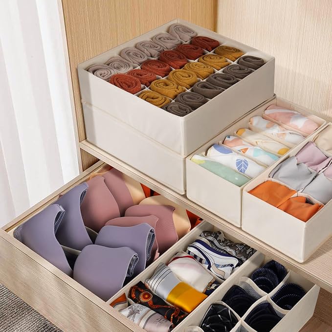 12 Pack Baby Clothes Organizer for Nursery, 116 Cells Fabric Foldable Dresser - Image 5