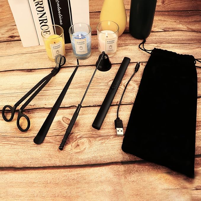 4 IN 1 Candle Wick Trimmer, Electric Candle Lighter Rechargeable, Candle Snuffer - Image 6