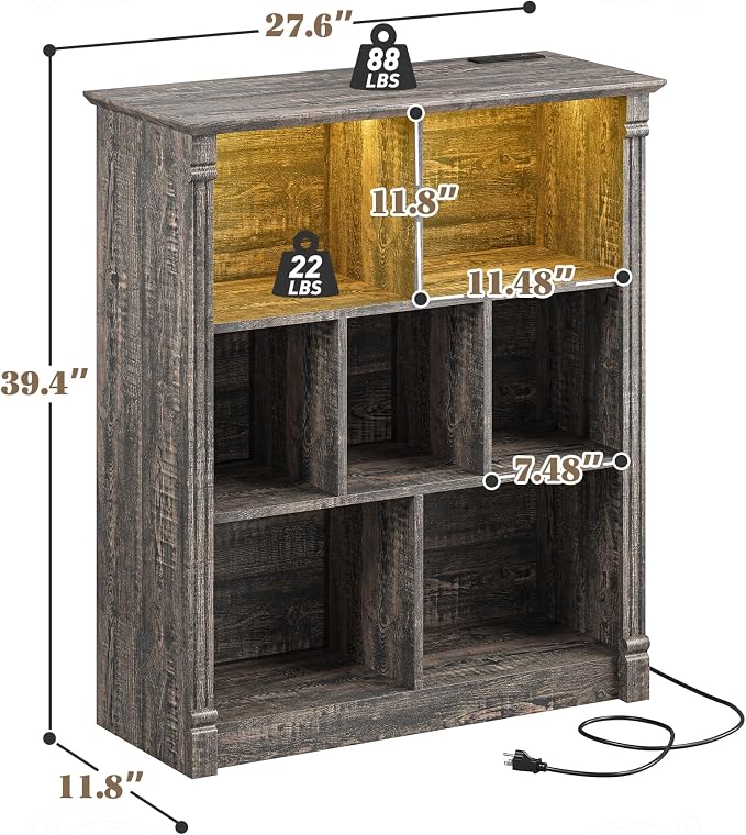 EnHomee 7 Cube Bookshelf Cubby Storage Organizer - Image 3