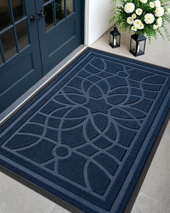 DEXI Front Door Mat Outside Entrance, Heavy Duty Non Slip Low Profile Doormat by DEXI