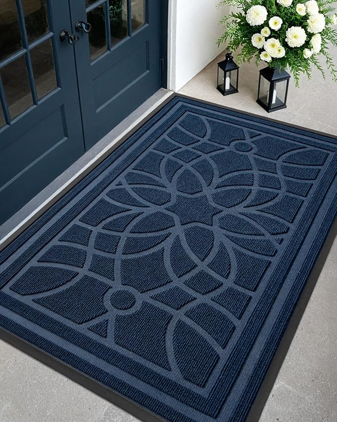 DEXI Front Door Mat Outside Entrance, Heavy Duty Non Slip Low Profile Doormat by DEXI