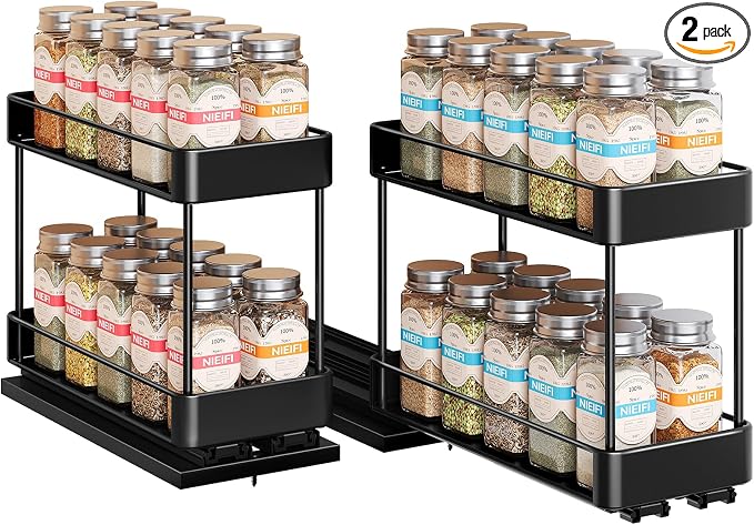 Nieifi Spice Rack Organizer for Cabinet, Vertical Spice Rack Pull Out, by Nieifi