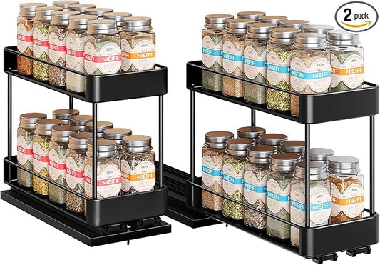 Nieifi Spice Rack Organizer for Cabinet, Vertical Spice Rack Pull Out, by Nieifi
