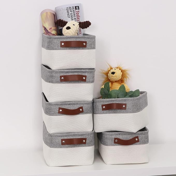 HNZIGE Small Storage Baskets for Organizing Fabric Storage Baskets for Shelves - Image 4