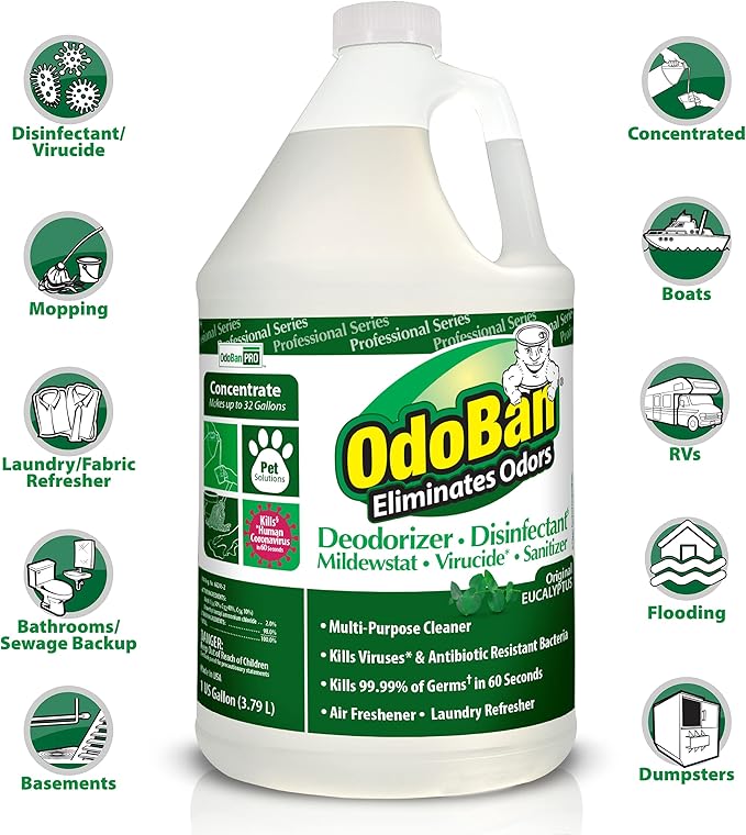 OdoBan Professional Disinfectant and Odor Eliminator Concentrate, 1 Gallon Each - Image 2