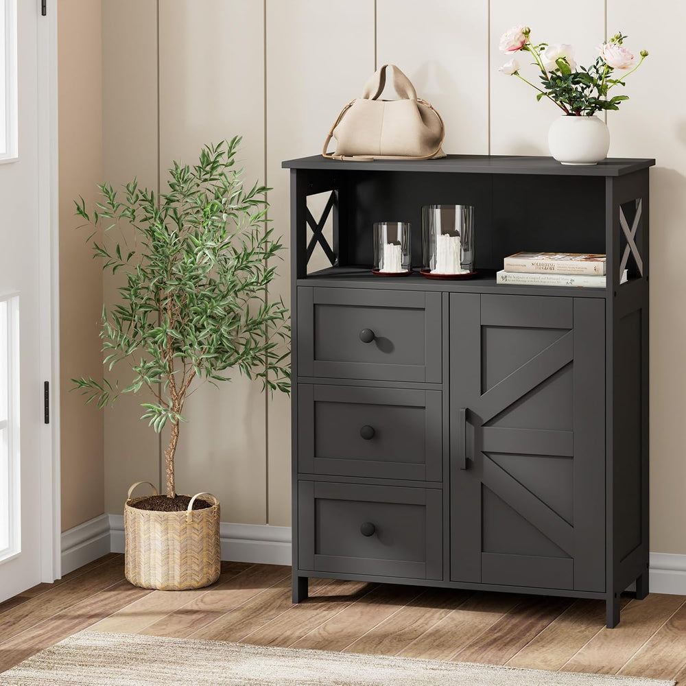 Homhedy Bathroom Storage Cabinet with 3 Drawers, Toilet Paper Cabinet