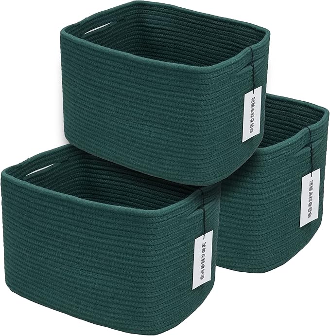 Cotton Rope storage Basket Bins14.5X9.5X9.3“ Basket by XUANGUO