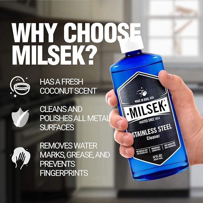 Milsek Stainless Steel Cleaner & Microfiber Cloth - Image 9