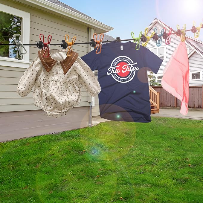 2 Pack Camping Clothesline Portable 12 Clothespins, Retractable Clothes Line - Image 6