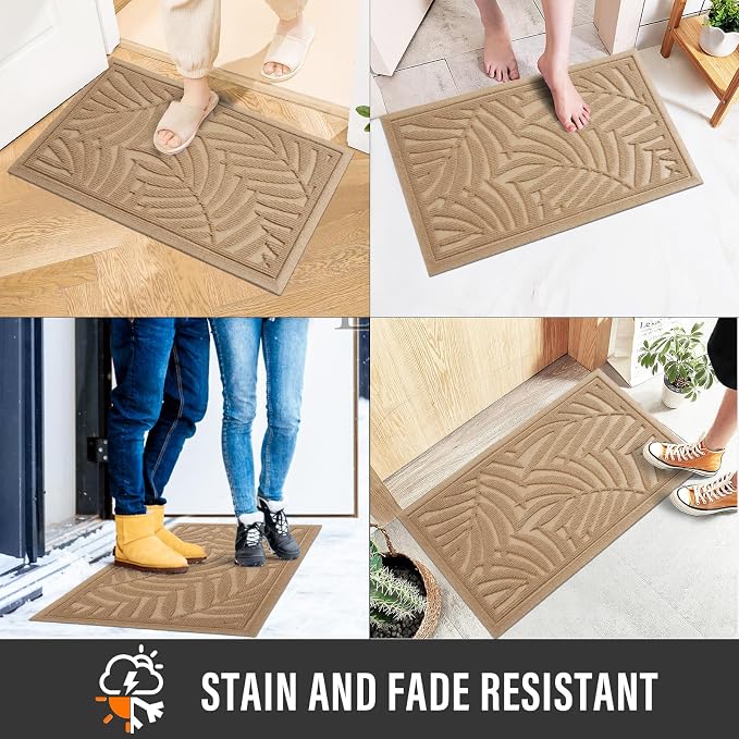 Front Door Mat, Absorbent Resist Dirt Welcome Door Mat Indoor Outdoor, - Image 5