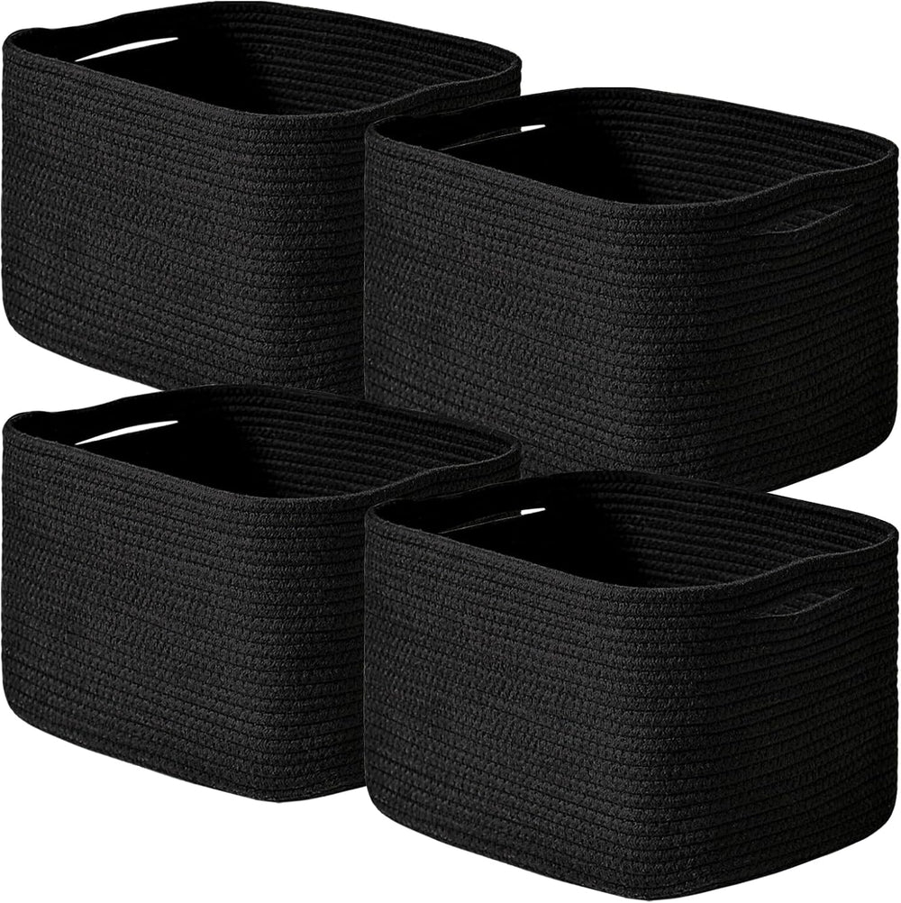 Black Storage Baskets for Shelves, Small Storage Baskets for Organizing